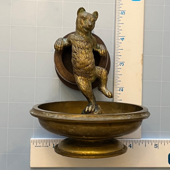 Vintage Bronze Dancing Bear Circus Figurine Trinket Dish Brass Valet Cigar Rest - Picture 17 of 17